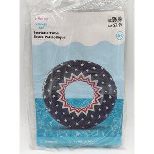Creatology Patriotic Inflatable Pool Tube For Kids 35" x 35" x 9" Star Design Ag